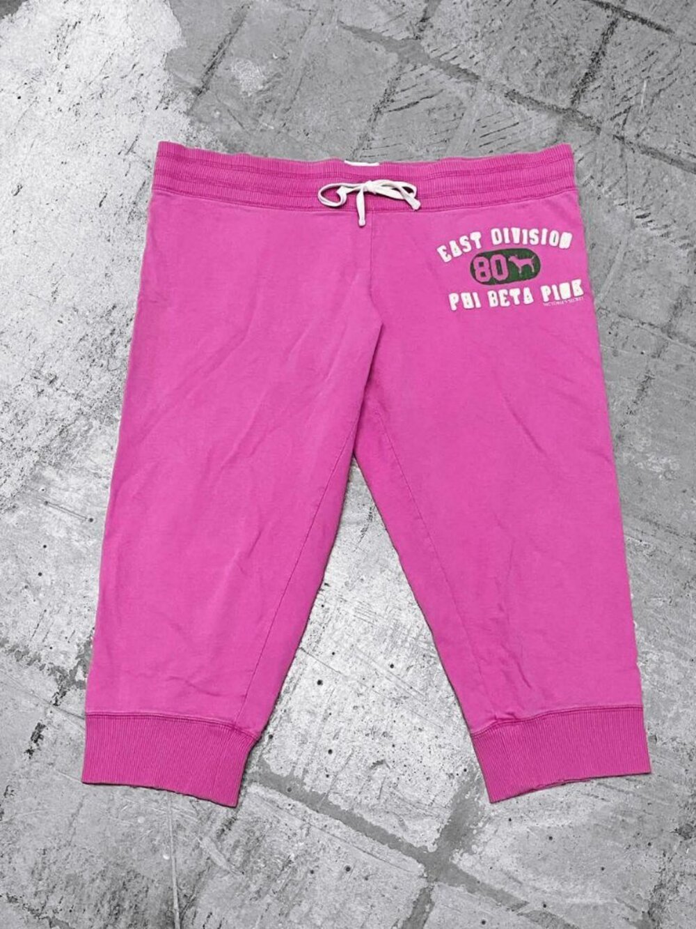 🐶 00s 2000s Victoria's Secret PINK Logo Capri Sweatpants Sz L